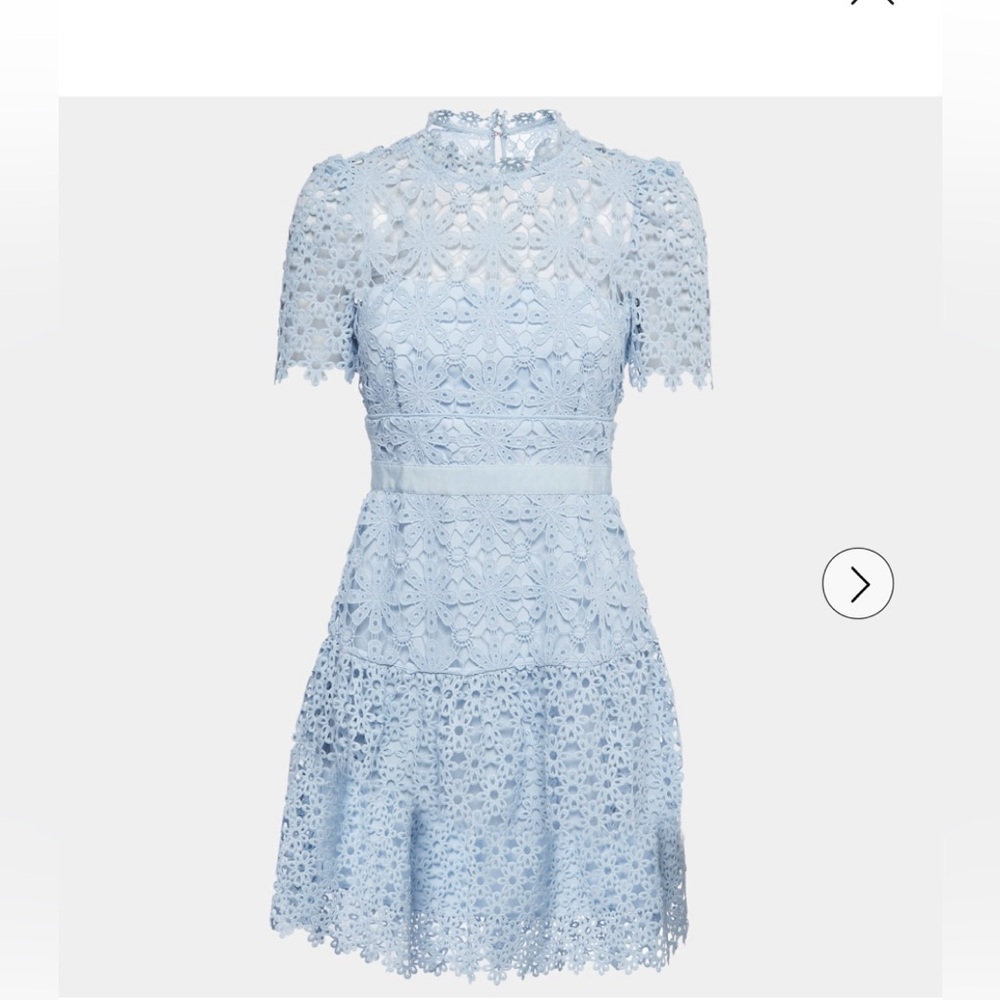 Self-Portrait Light Blue  Guipure Lace dress size